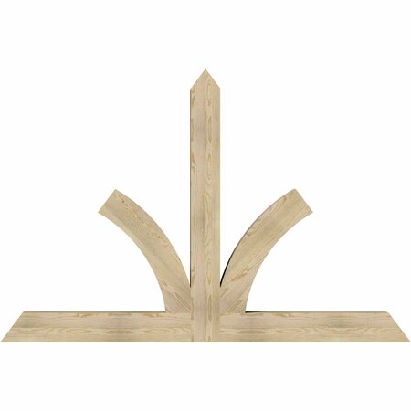 Ekena Millwork Richland Rough Sawn Timber Gable Bracket, Douglas Fir, 84"W x 56"H x 6"D x 6"F, 16/12 Pitch GBW084X56X0606RIC00RDF